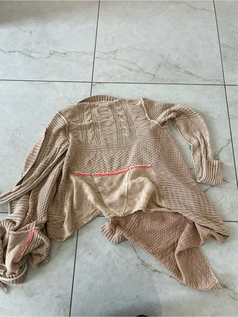 Free People Tan All Washed Out Cardigan Size Small
